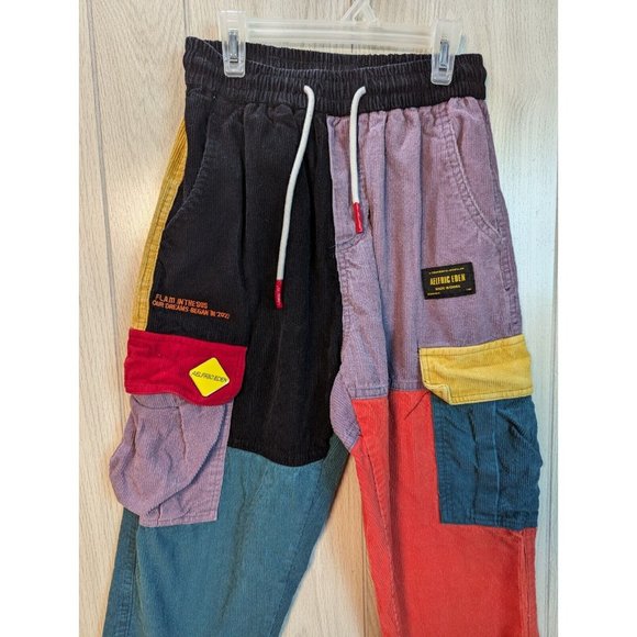 COURSEMYS AELFRIC EDEN Corduroy Patchwork Color Block Cargo Pants M 25” Waist - Picture 2 of 12